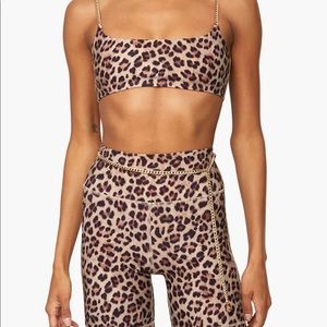 We Wore What chain leopard bra top